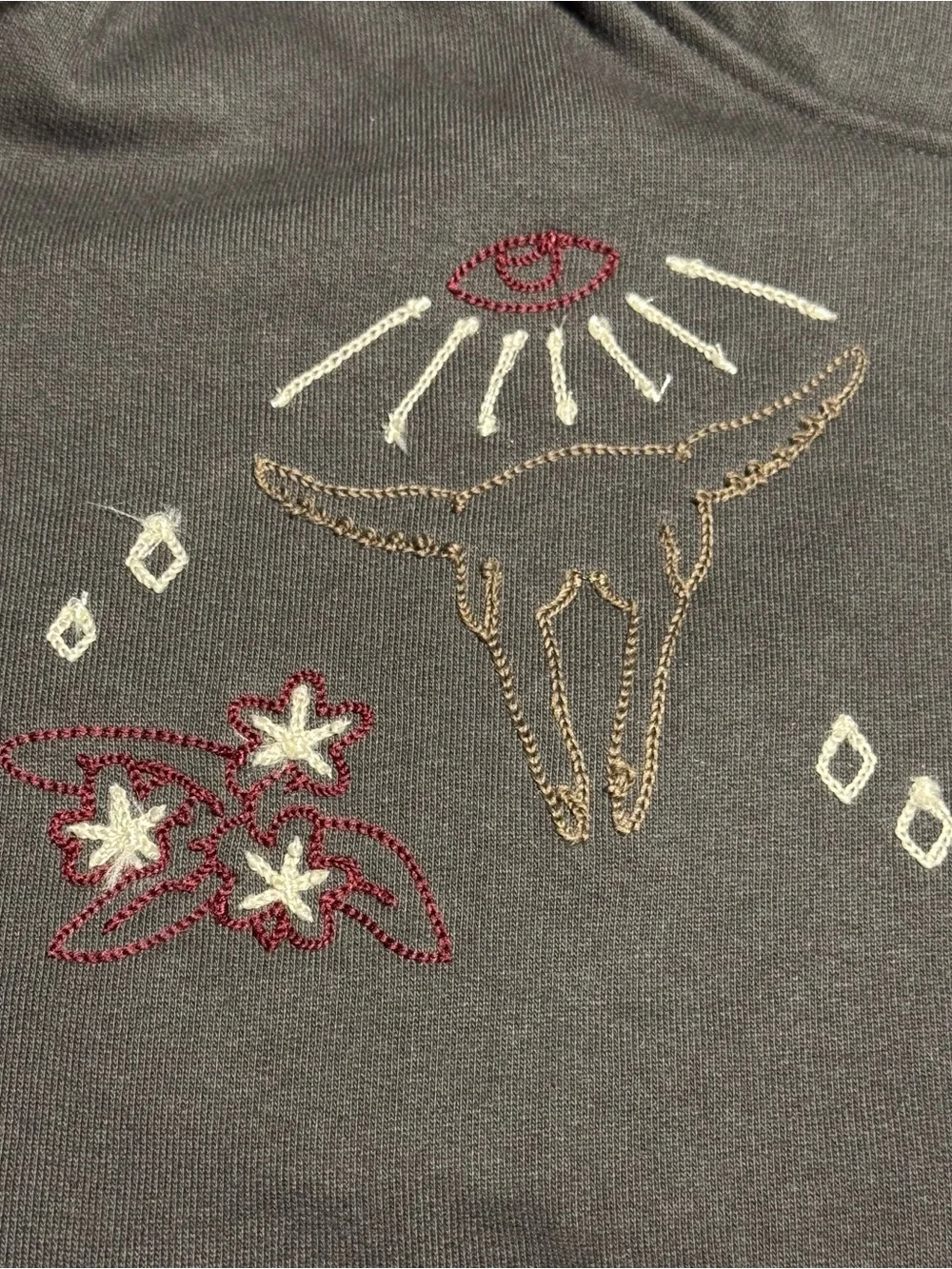 Roark Hiker Hoodie Women’s Large Faded Black Embroidered NWT